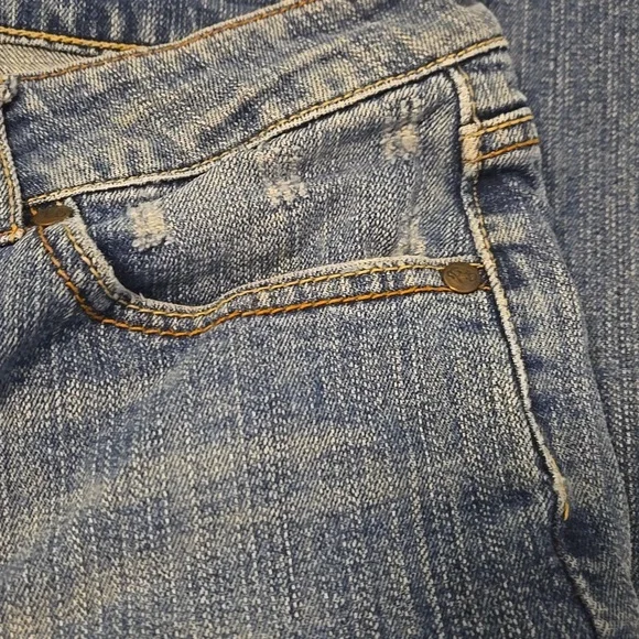 Paris Blues Jeans Womens Size 17 Light Blue Distressed Flare Leg - Picture 6 of 14